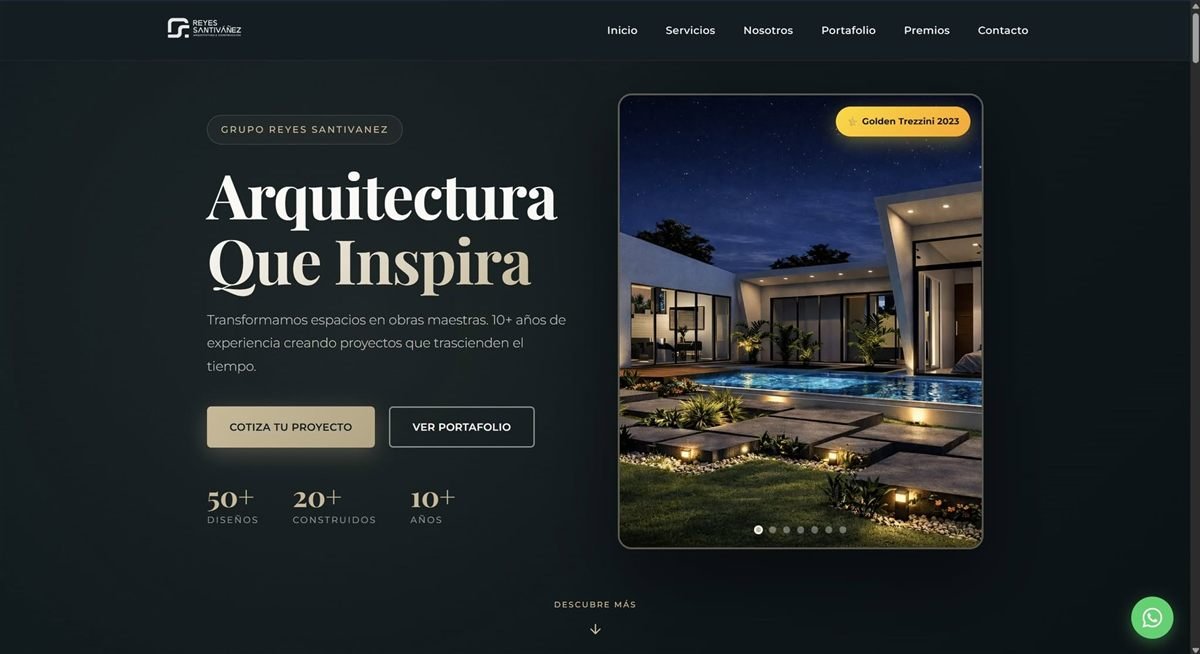 Web de Grupo Reyes Santivañez: arquitectura y construcción